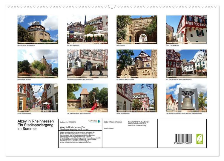 Produktbild: Alzey in Rheinhessen Ein Stadtspaziergang im Sommer (hochwertiger Premium Wandkalender 2027 DIN A2 quer), Kunstdruck in Hochglanz