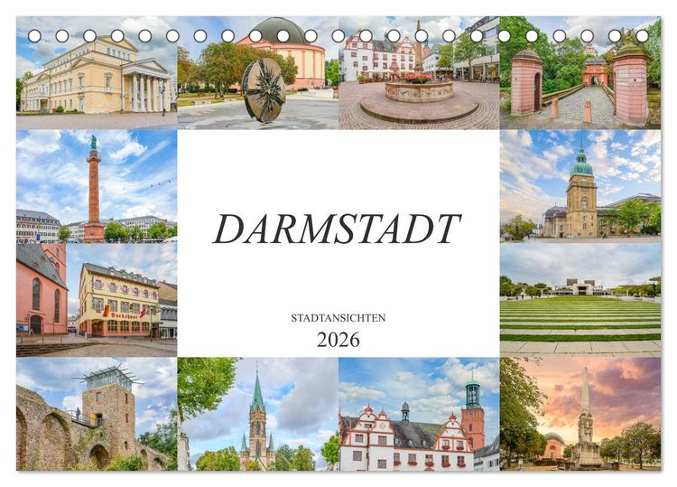 Produktbild: Darmstadt Stadtansichten (Tischkalender 2026 DIN A5 quer), CALVENDO Monatskalender