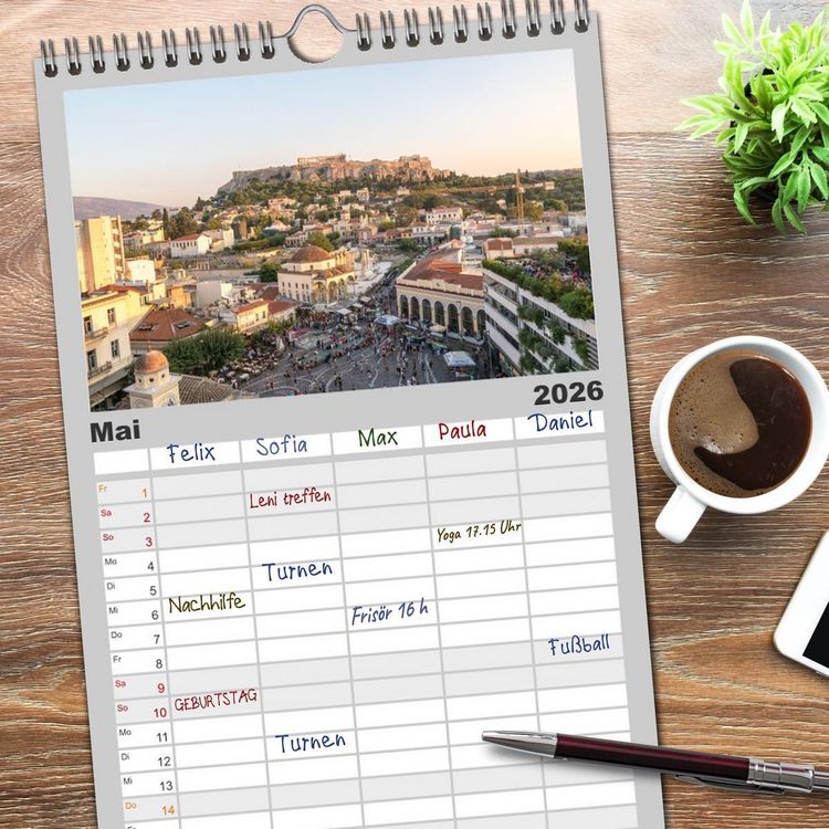 Produktbild: Familienplaner 2026 - Weltst&auml;dte - Iconic world cities mit 5 Spalten (Wandkalender, 21 x 45 cm) CALVENDO