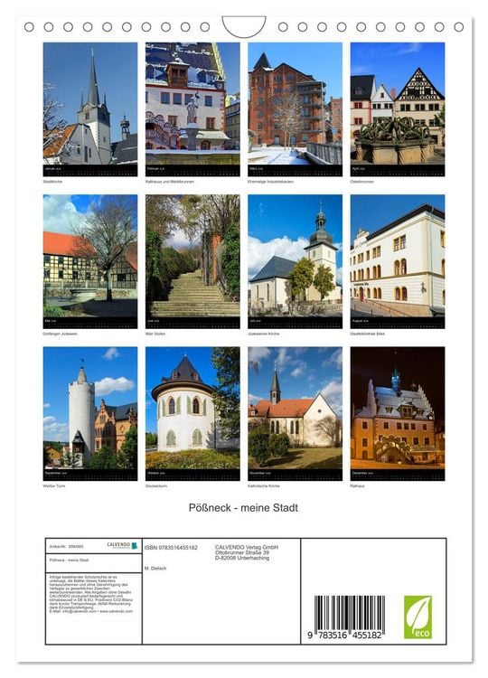 Produktbild: P&ouml;&szlig;neck - meine Stadt (Wandkalender 2026 DIN A4 hoch), CALVENDO Monatskalender