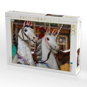 Produktbild: CALVENDO Puzzle KARUSSELLPFERDE | 1000 Teile Lege-Gr&ouml;&szlig;e 64x48cm Foto-Puzzle f&uuml;r gl&uuml;ckliche Stunden