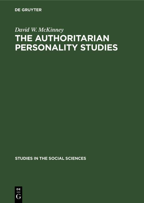 Produktbild: The authoritarian personality studies