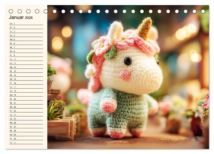 Produktbild: Kleine Freunde aus Wolle. Zauberhaft geh&auml;kelte Tierchen (Tischkalender 2026 DIN A5 quer), CALVENDO Monatskalender