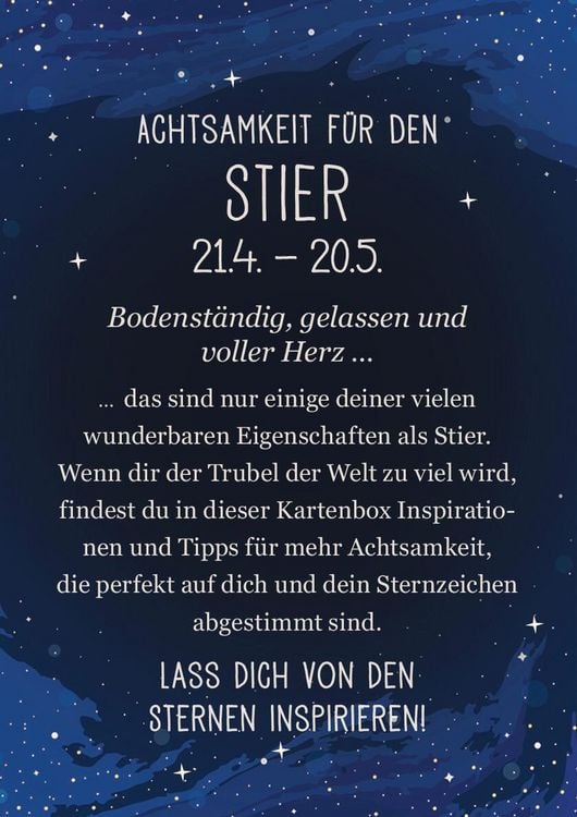 Produktbild: Achtsamkeit f&uuml;r den Stier