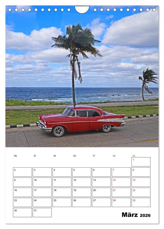 Produktbild: KARIBIK Oldtimer auf Kuba (Wandkalender 2026 DIN A4 hoch), CALVENDO Monatskalender
