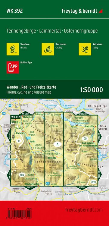 Produktbild: Freytag & berndt Wanderkarte Tennengebirge - Lammertal - Osterhorngruppe 1:50.000
