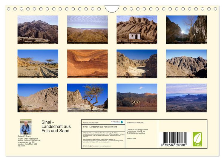 Produktbild: Sinai - Landschaft aus Fels und Sand (Wandkalender 2026 DIN A4 quer), CALVENDO Monatskalender