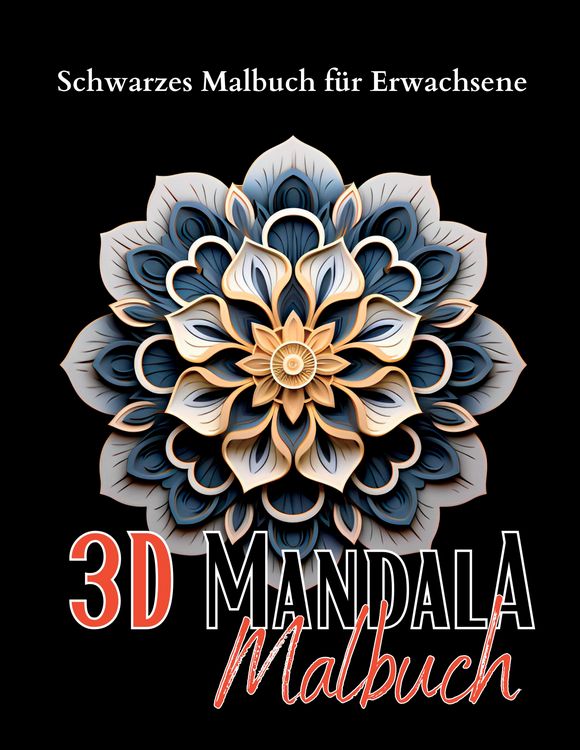 Produktbild: Schwarzes &bdquo;3D Malbuch f&uuml;r Erwachsene&ldquo;.