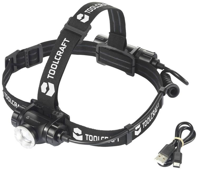 Produktbild: TOOLCRAFT TO-7838472 SMD LED Stirnlampe akkubetrieben 1000lm 5.5h TO-7838472