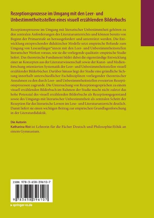 Produktbild: Rezeptionsprozesse im Umgang mit den Leer- und Unbestimmtheitsstellen eines visuell erz&auml;hlenden Bilderbuchs