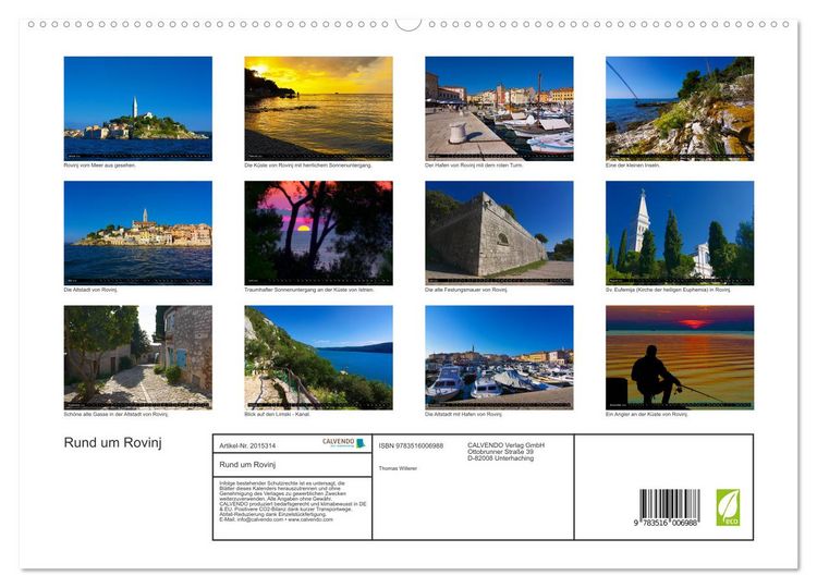 Produktbild: Rund um Rovinj (hochwertiger Premium Wandkalender 2026 DIN A2 quer), Kunstdruck in Hochglanz
