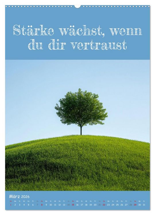 Produktbild: Positiv denken - Kalender f&uuml;r mehr Selbstvertrauen (Wandkalender 2026 DIN A2 hoch), CALVENDO Monatskalender