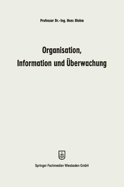 Produktbild: Organisation, Information und &Uuml;berwachung