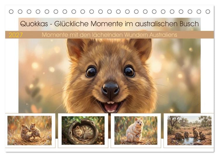 Produktbild: Quokkas - Gl&uuml;ckliche Momente im australischen Busch (Tischkalender 2027 DIN A5 quer), CALVENDO Monatskalender