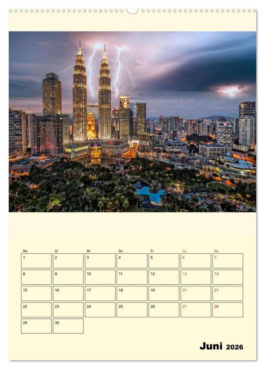 Produktbild: Metropolen im Gewitter (Wandkalender 2026 DIN A2 hoch), CALVENDO Monatskalender