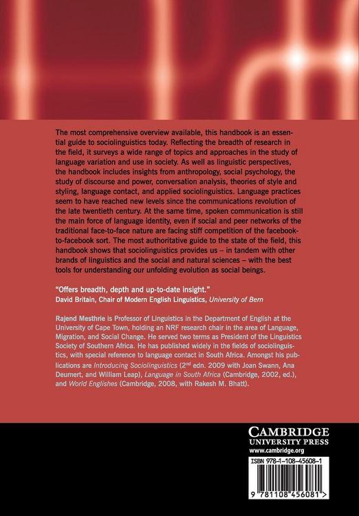 Produktbild: The Cambridge Handbook of Sociolinguistics