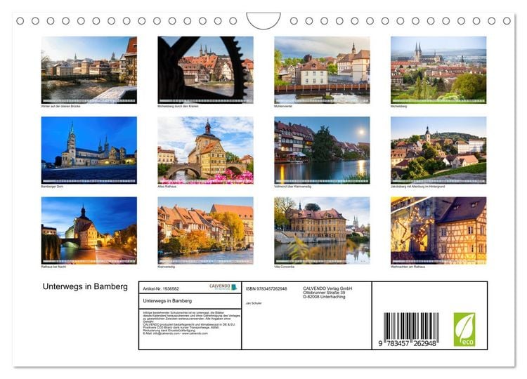 Produktbild: Unterwegs in Bamberg (Wandkalender 2026 DIN A4 quer), CALVENDO Monatskalender
