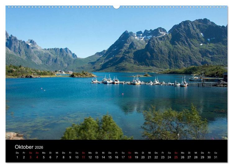 Produktbild: Landschaften Norwegens zwischen Polarkreis und Nordkap (Wandkalender 2026 DIN A2 quer), CALVENDO Monatskalender