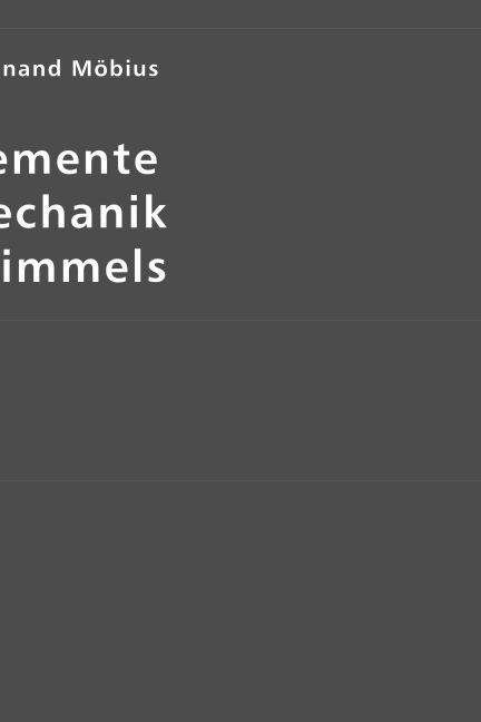 Produktbild: Die Elemente der Mechanik des Himmels