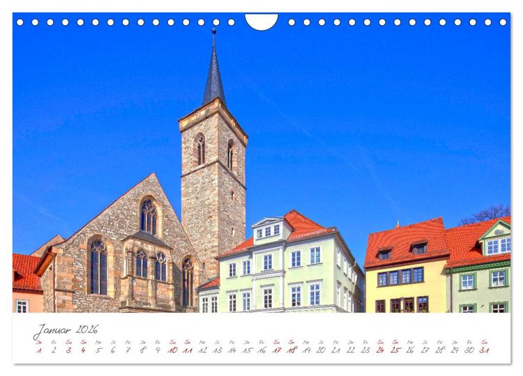 Produktbild: Erfurt - Die Landeshauptstadt mit Geschichte (Wandkalender 2026 DIN A4 quer), CALVENDO Monatskalender