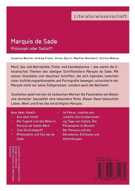 Produktbild: Marquis de Sade: Philosoph oder Sadist?