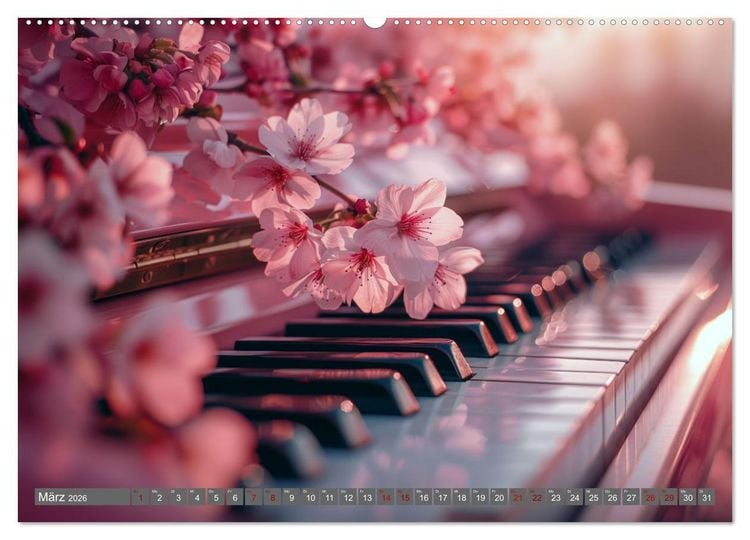 Produktbild: Tr&auml;ume aus Piano, Klavier und Fl&uuml;gel (Wandkalender 2026 DIN A2 quer), CALVENDO Monatskalender