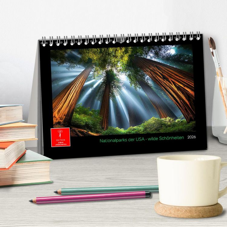 Produktbild: Nationalparks der USA - wilde Sch&ouml;nheiten (Tischkalender 2026 DIN A5 quer), CALVENDO Monatskalender
