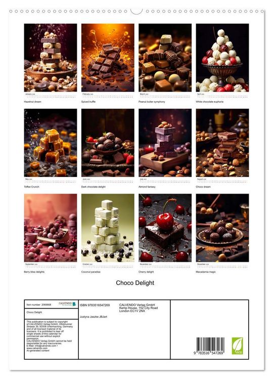 Produktbild: Choco Delight (High Quality Premium Wall Calendar 2026 DIN A2 portrait),CALVENDO 12 Month Wall Calendar