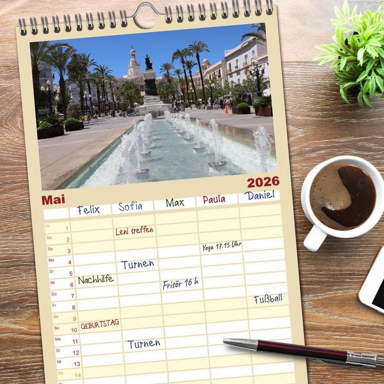 Produktbild: Familienplaner 2026 - Andaluc&iacute;a - Buenos D&iacute;as mit 5 Spalten (Wandkalender, 21 x 45 cm) CALVENDO