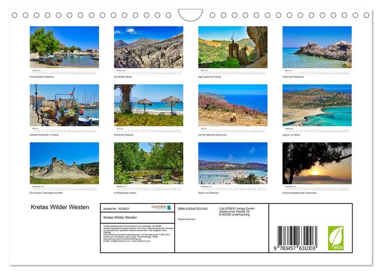 Produktbild: Kretas Wilder Westen (Wandkalender 2026 DIN A4 quer), CALVENDO Monatskalender