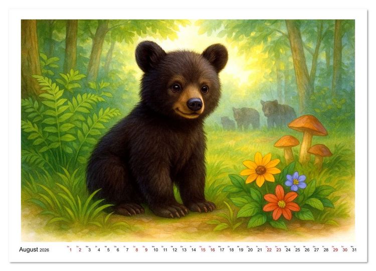 Produktbild: Niedliches Nordamerika (Wandkalender 2026 DIN A2 quer), CALVENDO Monatskalender