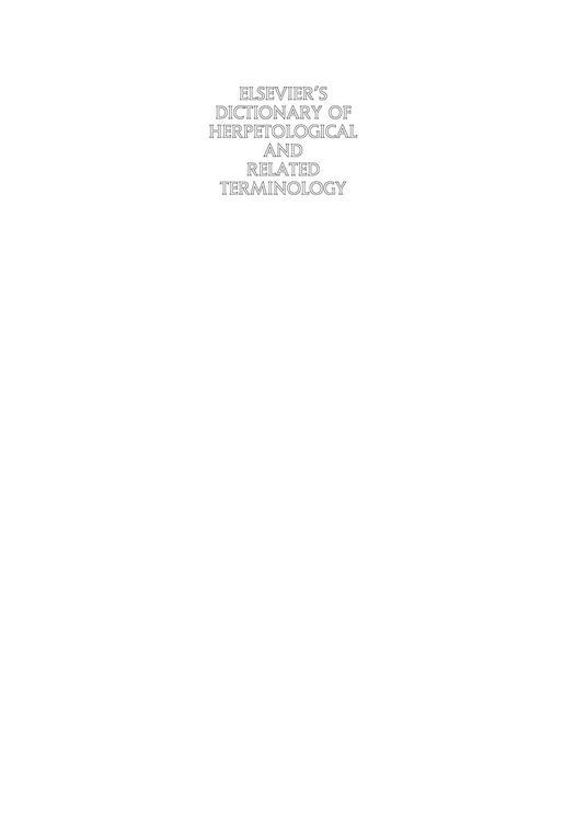 Produktbild: Elseviers Dict Of Herpetologic