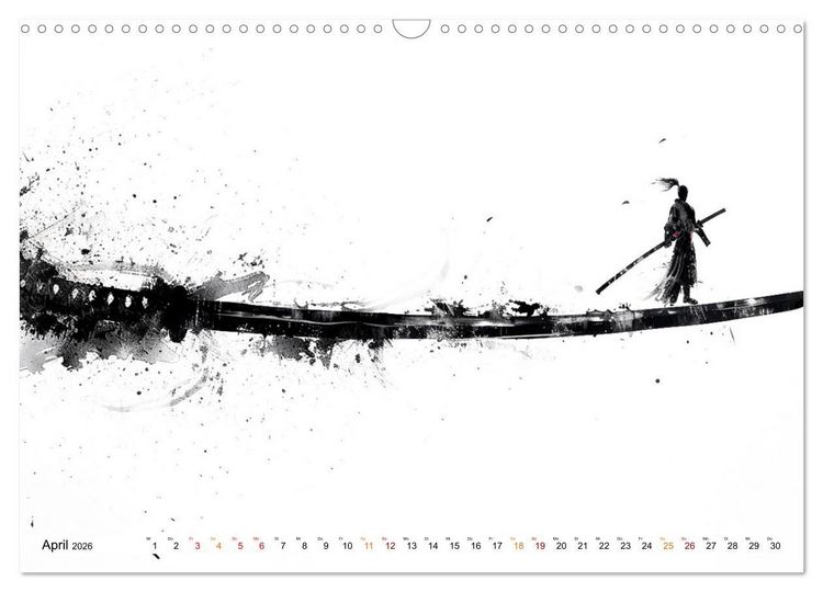 Produktbild: Samurai Illustrationen (Wandkalender 2026 DIN A3 quer), CALVENDO Monatskalender