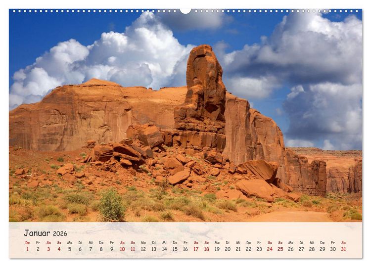 Produktbild: Monument Valley - Faszinierende Westernkulisse in den USA (hochwertiger Premium Wandkalender 2026 DIN A2 quer), Kunstdruck in Hochglanz