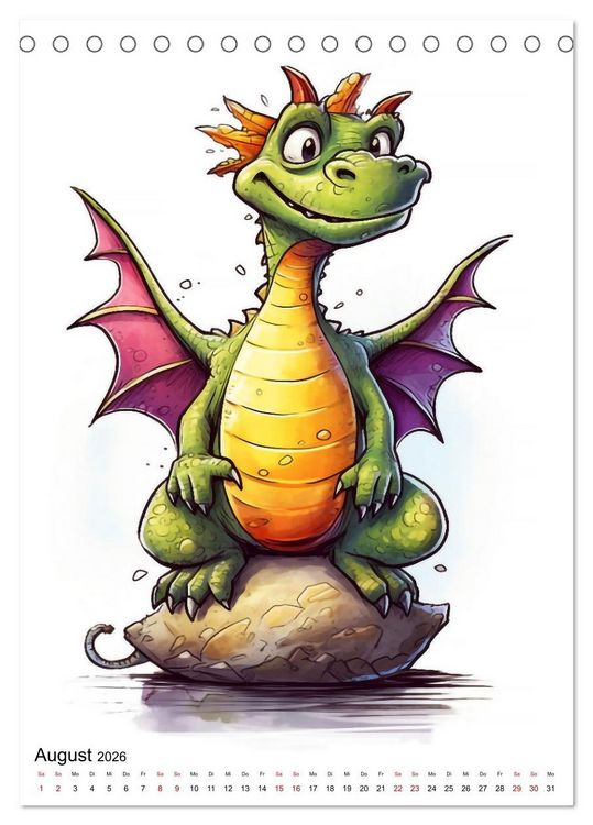 Produktbild: Drachen Kinder (Tischkalender 2026 DIN A5 hoch), CALVENDO Monatskalender