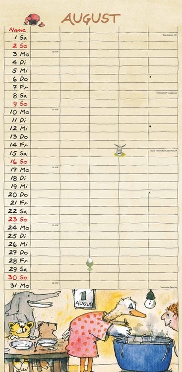 Produktbild: Janosch 2026 Familienplaner - Familien-Timer - Termin-Planer - Kinder-Kalender - Familien-Kalender - 22x45