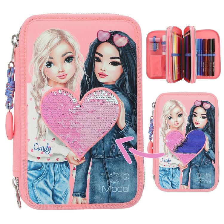 Produktbild: TOPModel 3 Fach Federtasche mit Wendepailletten