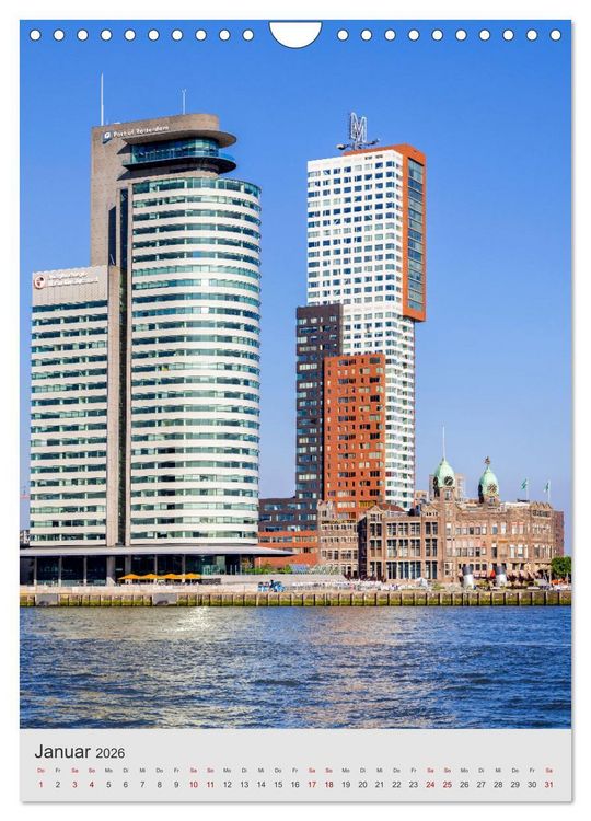 Produktbild: ROTTERDAM Impressionen bei Tag und Nacht (Wandkalender 2026 DIN A4 hoch), CALVENDO Monatskalender