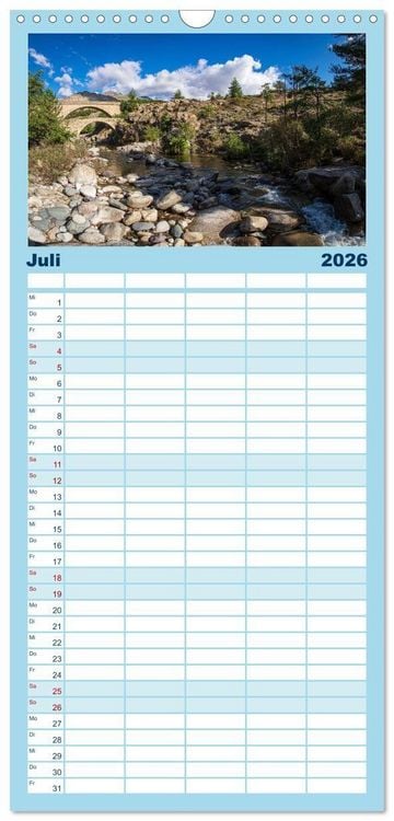 Produktbild: Familienplaner 2026 - Korsika Wild und Frei mit 5 Spalten (Wandkalender, 21 x 45 cm) CALVENDO
