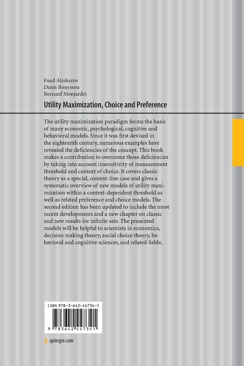 Produktbild: Utility Maximization, Choice and Preference