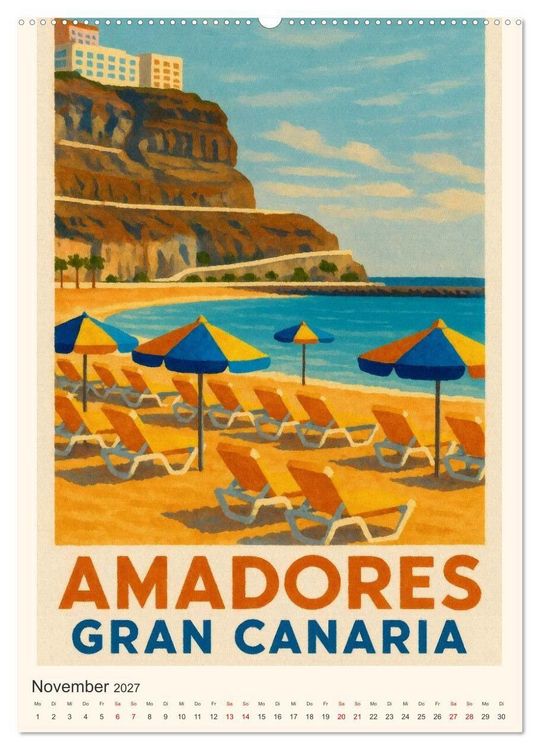 Produktbild: City Poster Gran Canaria (Wandkalender 2027 DIN A2 hoch), CALVENDO Monatskalender