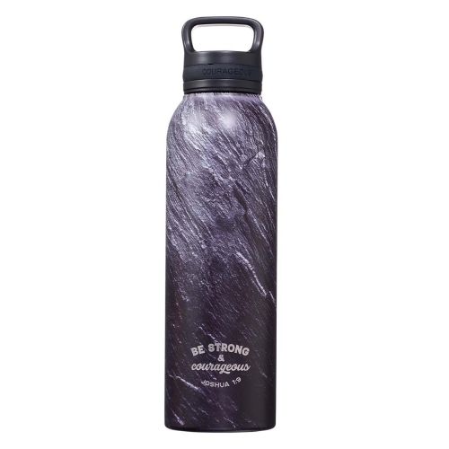 Produktbild: Stainless Steel Water Bottle Be Strong & Courageous Joshua 1:9