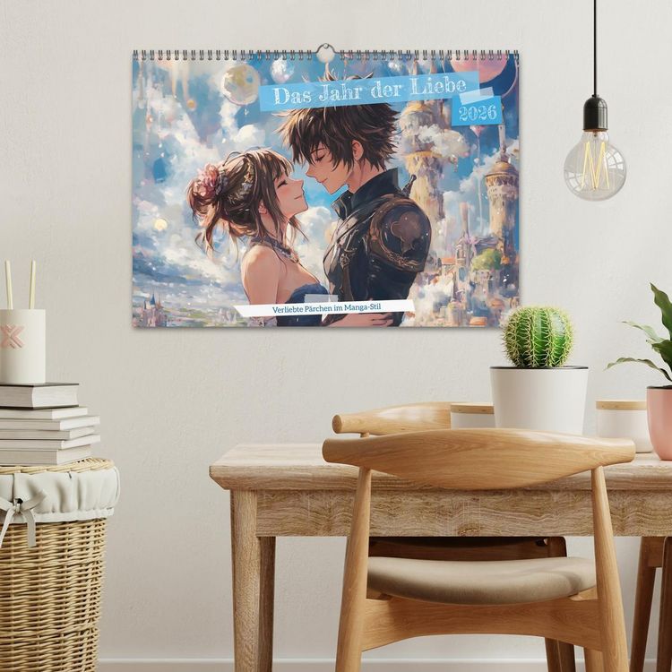 Produktbild: Das Jahr der Liebe: Verliebte P&auml;rchen im Manga-Stil (Wandkalender 2026 DIN A3 quer), CALVENDO Monatskalender
