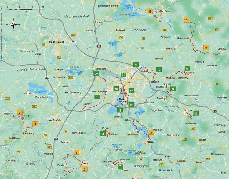 Produktbild: Leipzig und Umgebung 22 Touren zwischen Gro&szlig;stadt und Natur