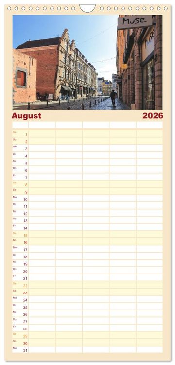 Produktbild: Familienplaner 2026 - Lille - Charmante Metropole in Nordfrankreich mit 5 Spalten (Wandkalender, 21 x 45 cm) CALVENDO