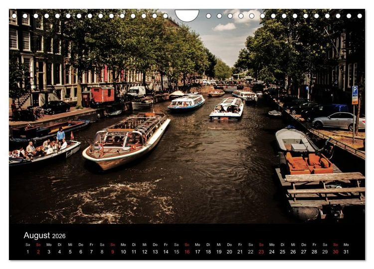 Produktbild: psychadelic Amsterdam - Stadtansichten zwischen Tag und Traum (Wandkalender 2026 DIN A4 quer), CALVENDO Monatskalender