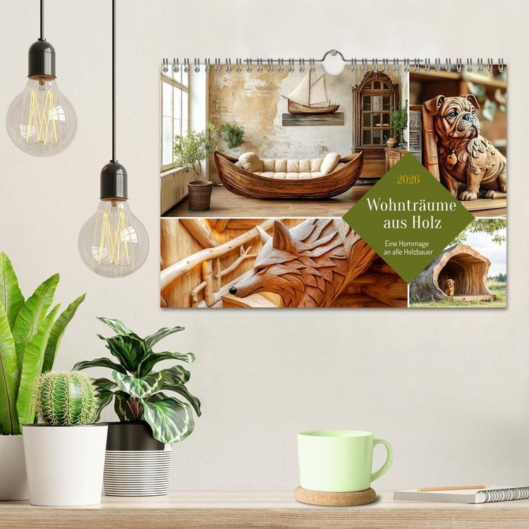 Produktbild: Wohntr&auml;ume aus Holz (Wandkalender 2026 DIN A4 quer), CALVENDO Monatskalender