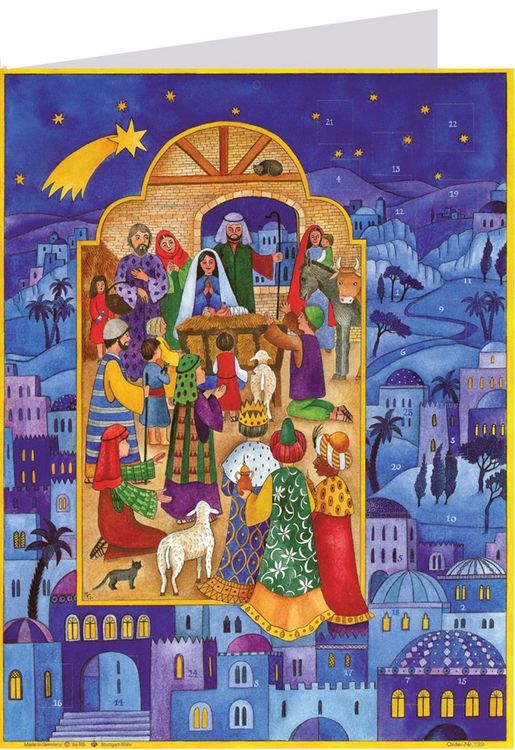 Produktbild: Postkarten-Adventskalender "Krippe in Bethlehem"