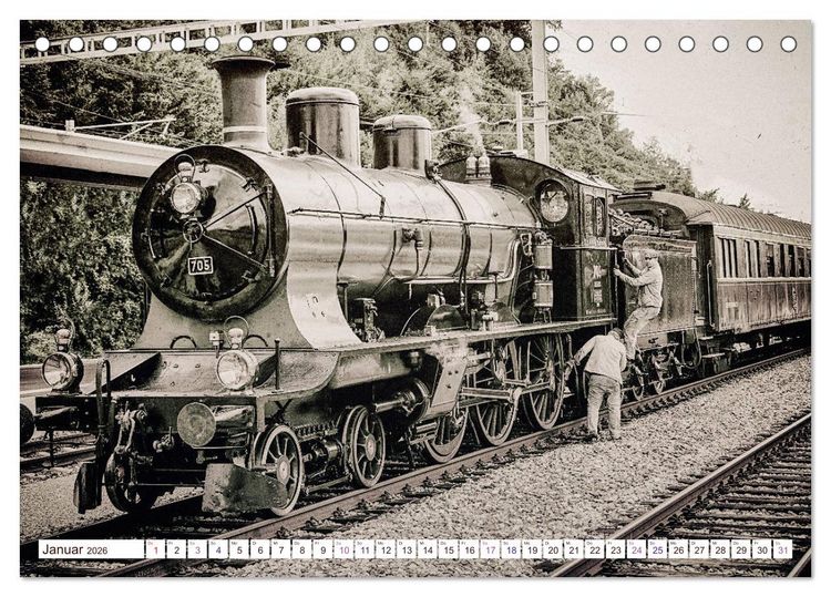 Produktbild: Dampflokomotiven - dampfende Stahlkolosse (Tischkalender 2026 DIN A5 quer), CALVENDO Monatskalender