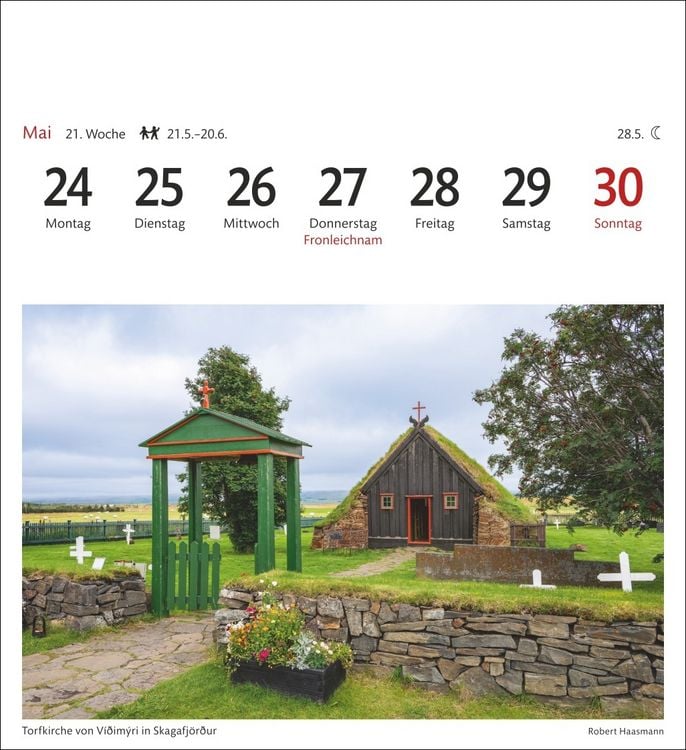 Produktbild: Island Sehnsuchtskalender 2027 - Wochenkalender mit 53 Postkarten